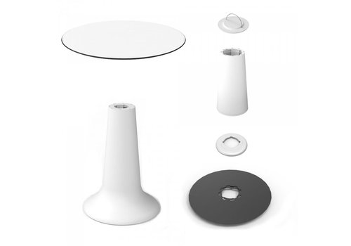  HorecaTraders Table set Vase | Polypropylene/Volkern | White | Ø80 cm 