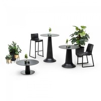 Table set Vase | Polypropylene/Volkern | Black | 23kg | Ø80 cm