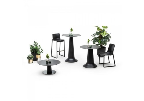  HorecaTraders Table set Vase | Polypropylene/Volkern | Black | 23 kg | Ø80 cm 