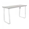 HorecaTraders Table haute Salt Grande | Aluminium/Volkern | Blanc | 180 x 70 x 110 cm