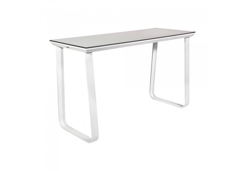  HorecaTraders Standing table Salt Grande | Aluminium/Volkern | White | 180x70x110cm 