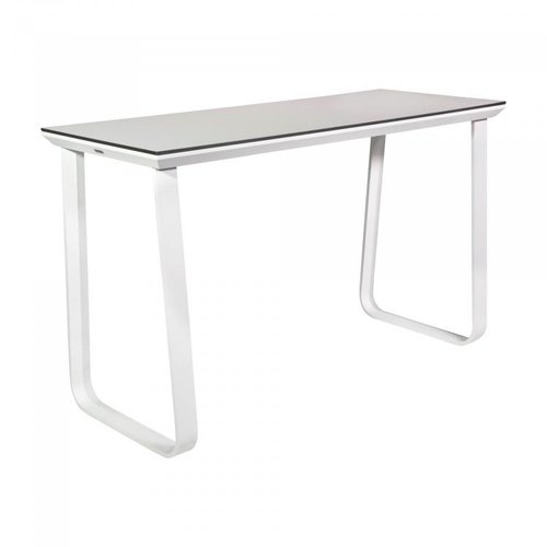  HorecaTraders Table haute Salt Grande | Aluminium/Volkern | Blanc | 180 x 70 x 110 cm 