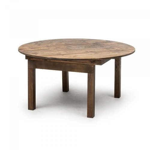  HorecaTraders Folding table Fermette Round | Antique Pine | Wood | Ø152 x 74 cm 