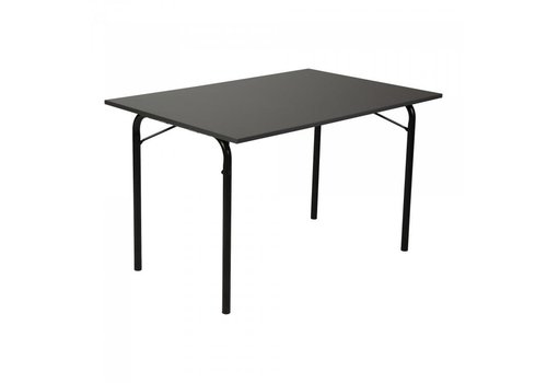  HorecaTraders Folding table U-Budget | Melamine | Black | 120x80x74cm 