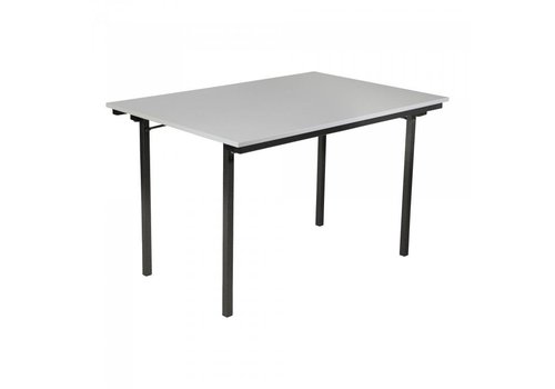  HorecaTraders Folding table U-Table | Melamine | Light Gray | 120x80x74cm 