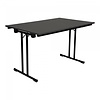 HorecaTraders Folding table T-Flat | Melamine | Anthracite | 120 x 80 x 74 cm