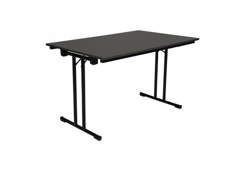  HorecaTraders Folding table T-Flat | Melamine | Anthracite | 120 x 80 x 74 cm 