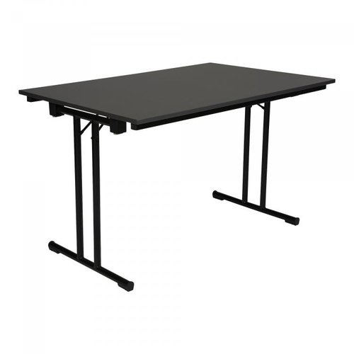  HorecaTraders Folding table T-Flat | Melamine | Anthracite | 120x80x74cm 