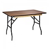 HorecaTraders Folding table Ocean Rectangle | Epoxy/Plywood | Black/Wood | 122x76x76cm | 2 pieces