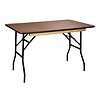 HorecaTraders Table pliante Ocean Rectangle | Époxy/Contreplaqué | Noir/Bois | 122 x 76 x 76 cm | 2 pièces