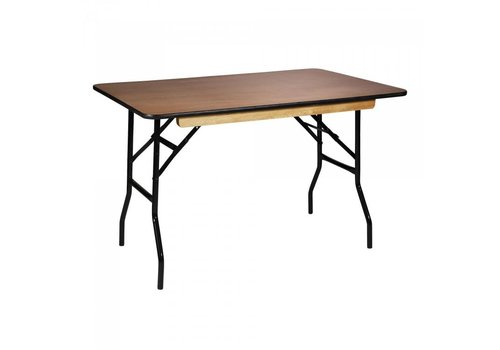  HorecaTraders Folding table Ocean Rectangle | Epoxy/Plywood | Black/Wood | 122x76x76cm | 2 pieces 