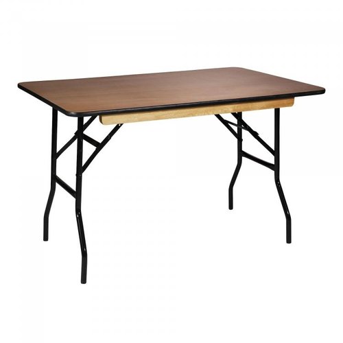  HorecaTraders Folding table Ocean Rectangle | Epoxy/Plywood | Black/Wood | 122x76x76cm | 2 pieces 