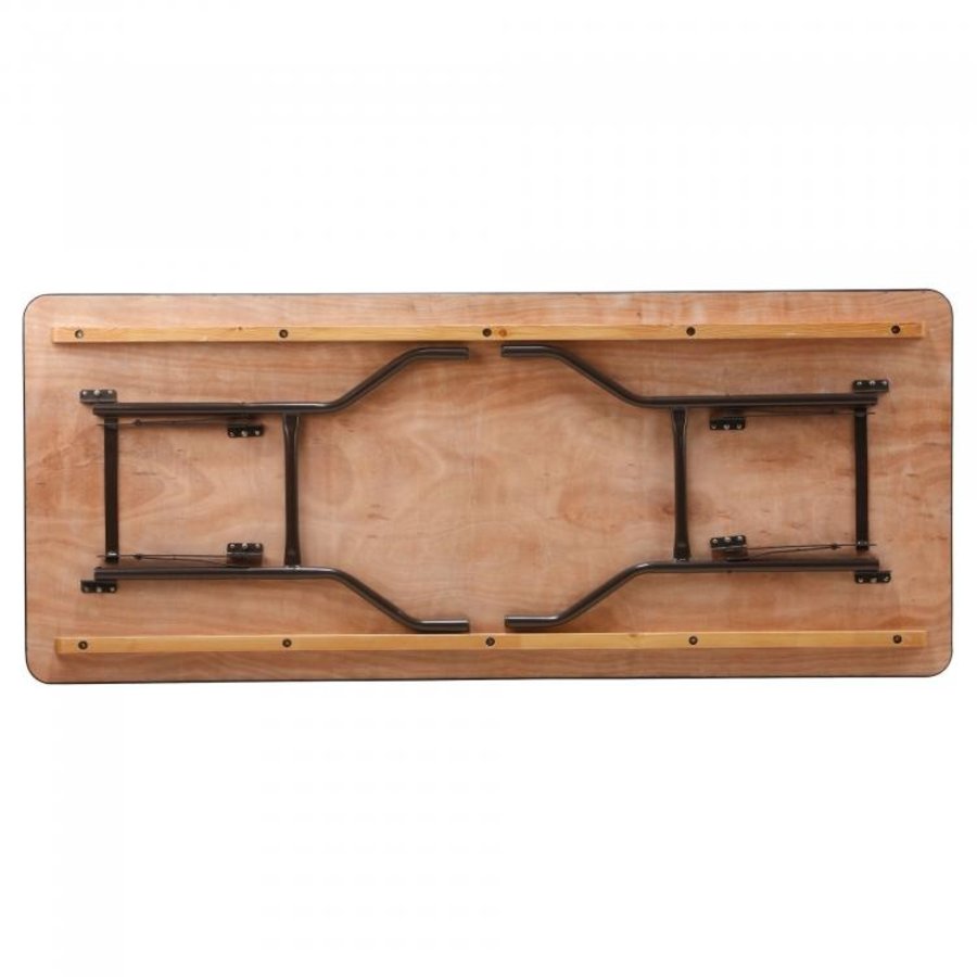 Table pliante Ocean Rectangle | Époxy/Contreplaqué | Noir/Bois | 122 x 76 x 76 cm | 2 pièces