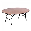 HorecaTraders Folding table Ocean Round | Epoxy/Plywood | Black/Wood | Ø152 x 76 cm | 2 pieces