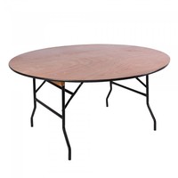 Folding table Ocean Round | Epoxy/Plywood | Black/Wood | Ø152 x 76 cm | 2 pieces