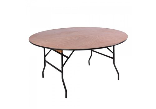  HorecaTraders Folding table Ocean Round | Epoxy/Plywood | Black/Wood | Ø152 x 76 cm | 2 pieces 