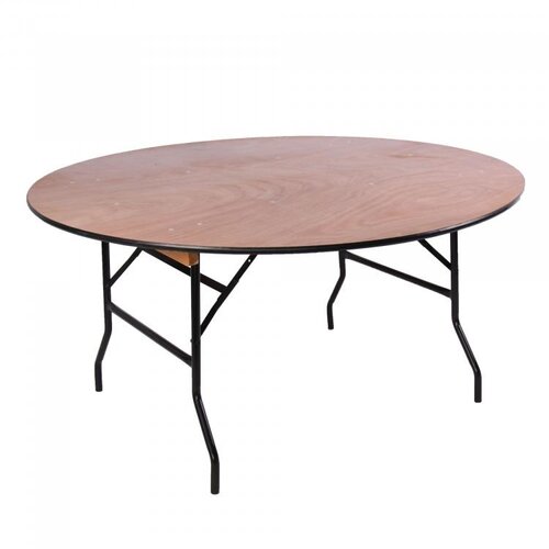  HorecaTraders Folding table Ocean Round | Epoxy/Plywood | Black/Wood | Ø152 x 76 cm | 2 pieces 
