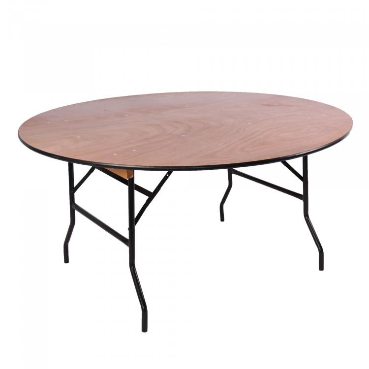 Buy Folding table Ocean Round Epoxy/Plywood Black/Wood Ø152 x 76