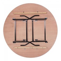 Folding table Ocean Round | Epoxy/Plywood | Black/Wood | Ø152 x 76 cm | 2 pieces