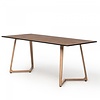 HorecaTraders Dining table Wings Dinner | Aluminium/Melamine | Oak/Gold | 180x80x74cm