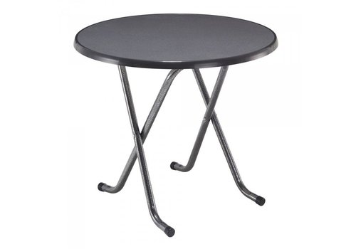  HorecaTraders Table de terrasse Favorite Basse | Sévelit | Martelé/Anthracite | Ø85 x 74 cm 