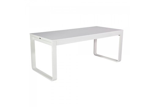  HorecaTraders Table à manger Flow Dinner | Aluminium/Mélamine | Blanc | 2 formats 
