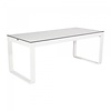 HorecaTraders Table à manger Flow Dinner | Aluminium/Volkern | Blanc | 53 kg | 2 formats