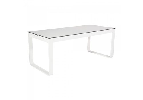  HorecaTraders Table à manger Flow Dinner | Aluminium/Volkern | Blanc | 53 kg | 2 formats 