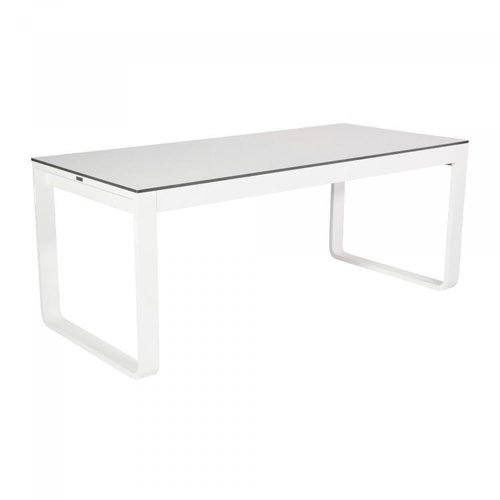  HorecaTraders Dining table Flow Dinner | Aluminium/Volkern | White | 53kg | 2 Formats 