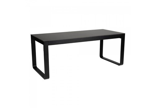  HorecaTraders Table à manger Flow Dinner | Aluminium/Volkern | Noir | 53 kg | 2 formats 