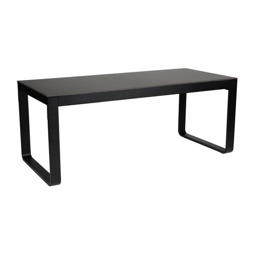  HorecaTraders Table à manger Flow Dinner | Aluminium/Volkern | Noir | 53 kg | 2 formats 