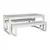 HorecaTraders Service de table Flow | Aluminium/Mélamine | Blanc | Pliable | 180 x 80 x 74 cm