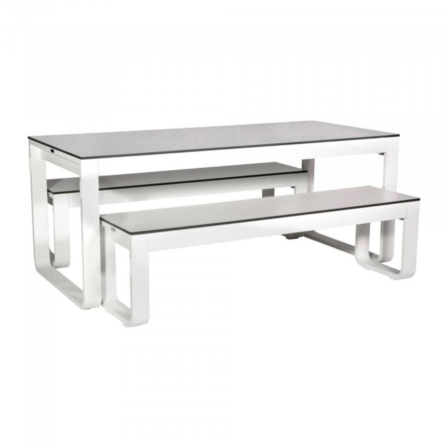 Flow Dinner Set | Aluminium/Volkern | White | Foldable | 180x80x74cm