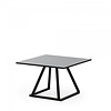 HorecaTraders Lounge table Linea | Aluminium/Volkern | Black | 12 kg | 70x70x45cm