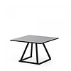 HorecaTraders Table de salon Linea | Aluminium/Volkern | Noir | 12 kg | 70 x 70 x 45 cm