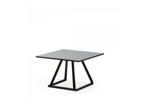  HorecaTraders Table de salon Linea | Aluminium/Volkern | Noir | 12 kg | 70 x 70 x 45 cm 