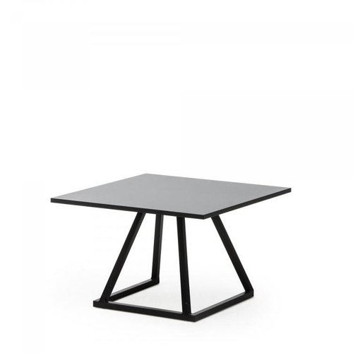  HorecaTraders Lounge table Linea | Aluminium/Volkern | Black | 12 kg | 70x70x45cm 