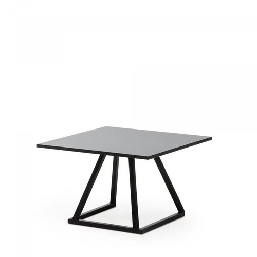  HorecaTraders Table de salon Linea | Aluminium/Volkern | Noir | 12 kg | 70 x 70 x 45 cm 