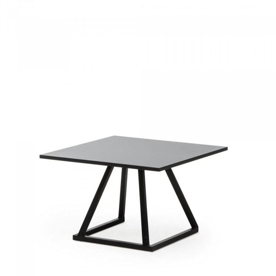 Lounge table Linea | Aluminium/Volkern | Black | 12 kg | 70x70x45cm