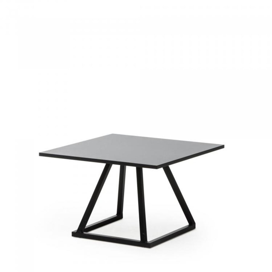 Table de salon Linea | Aluminium/Volkern | Noir | 12 kg | 70 x 70 x 45 cm
