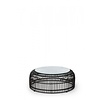 HorecaTraders Palm Lounge Table | PE Rattan | Black | Glass | Ø80 x 40 cm