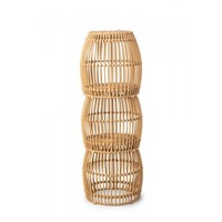 Palm Poef | PE Rattan | Beige | Glas | Ø40 x 40 cm