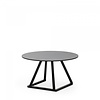 HorecaTraders Lounge table Linea Round | Aluminium/Volkern | Black | Ø80 x 35 cm