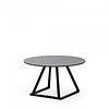 HorecaTraders Table de salon Linea Ronde | Aluminium/Volkern | Noir | Ø80 x 35 cm