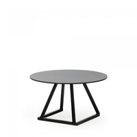 Lounge table Linea Round | Aluminum/Volkern | Black | Ø80 x 35 cm