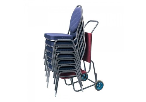  HorecaTraders Handcart | 10 stacking chairs | Budget seats | 110x46x120cm 