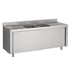 Combisteel Sink table | 2 sliding doors | 93kg | 200x70x90cm