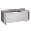 Combisteel Waschbecken | 2 Schiebetüren | 93 kg | 200 x 70 x 90 cm
