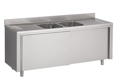  Combisteel Waschbecken | 2 Schiebetüren | 93 kg | 200 x 70 x 90 cm 