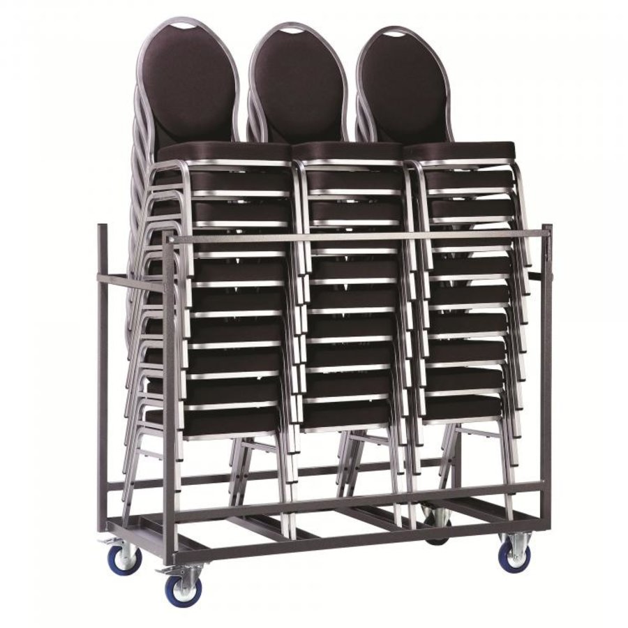 Universal transport cart | 30 stacking chairs | Hammer blow | 153x74x144cm